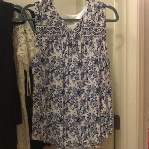 Blue flowered blouse